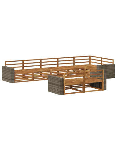 Set di divani da esterno 8 pcs Naturale