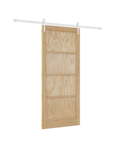 Porta scorrevole ORKDAL Naturale e Bianco 86 x 198,5 cm