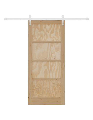 Porta scorrevole ORKDAL Naturale e Bianco 86 x 198,5 cm