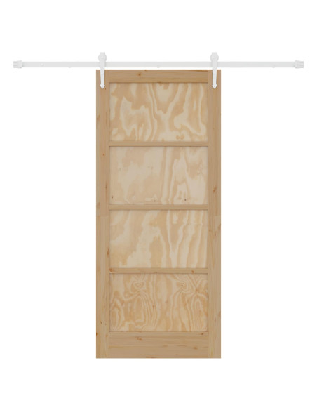 Porta scorrevole ORKDAL Naturale e Bianco 86 x 198,5 cm