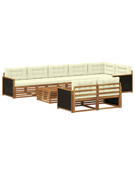 Set di divani da esterno con cuscino 9 pcs
