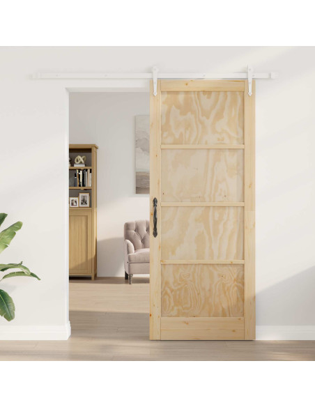 Porta scorrevole ORKDAL Naturale e Bianco 86 x 211 cm