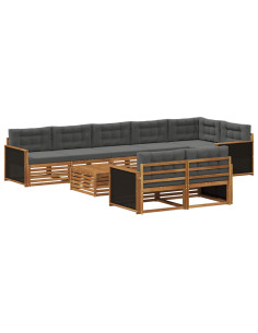 Set di divani da esterno con cuscino 9 pcs