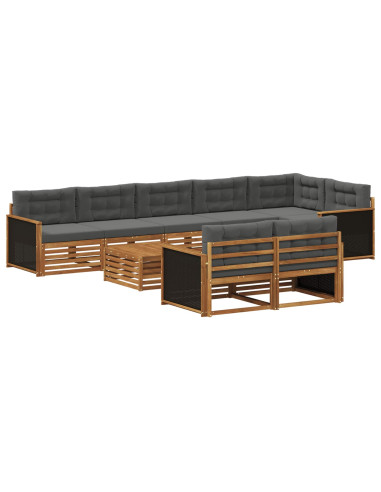 Set di divani da esterno con cuscino 9 pcs
