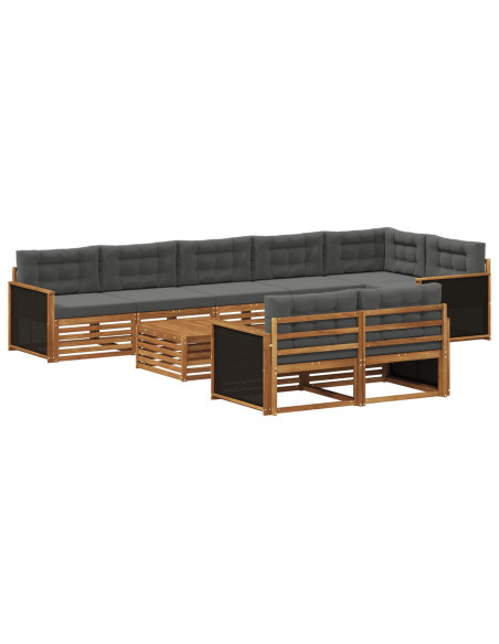 Set di divani da esterno con cuscino 9 pcs