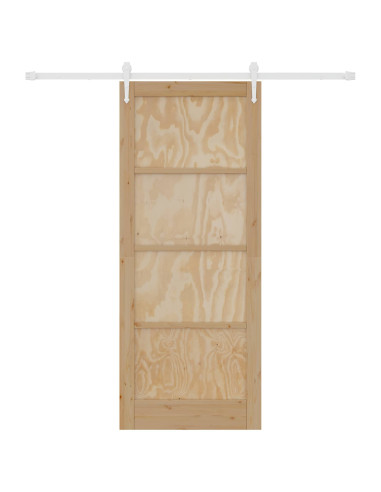 Porta scorrevole ORKDAL Naturale e Bianco 86 x 211 cm
