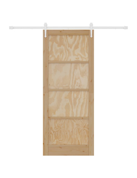Porta scorrevole ORKDAL Naturale e Bianco 86 x 211 cm