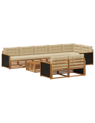 Set di divani da esterno con cuscino 9 pcs