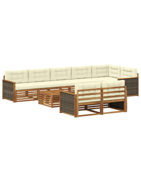 Set di divani da esterno con cuscino 9 pcs
