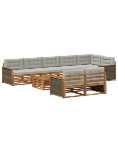 Set di divani da esterno con cuscino 9 pcs