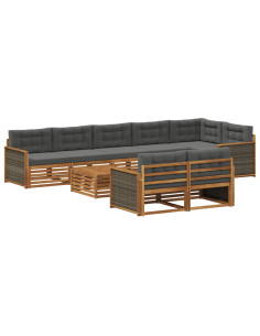 Set di divani da esterno con cuscino 9 pcs