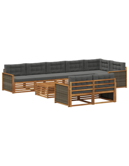 Set di divani da esterno con cuscino 9 pcs