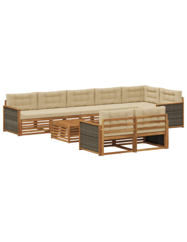 Set di divani da esterno con cuscino 9 pcs