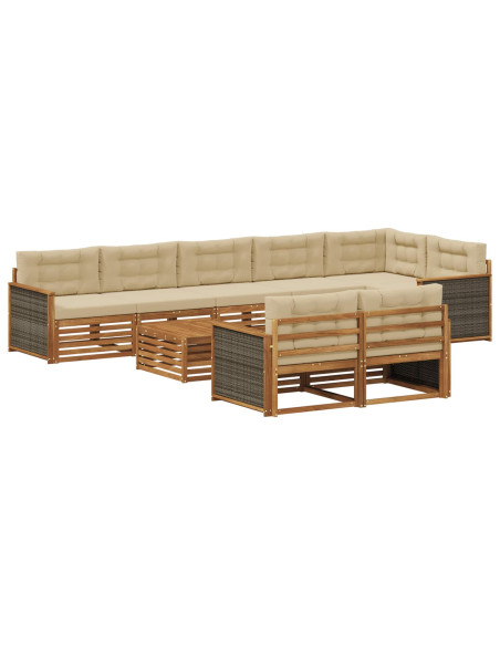 Set di divani da esterno con cuscino 9 pcs
