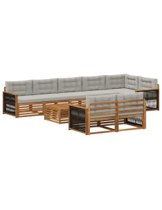Set di divani da esterno con cuscino 9 pcs