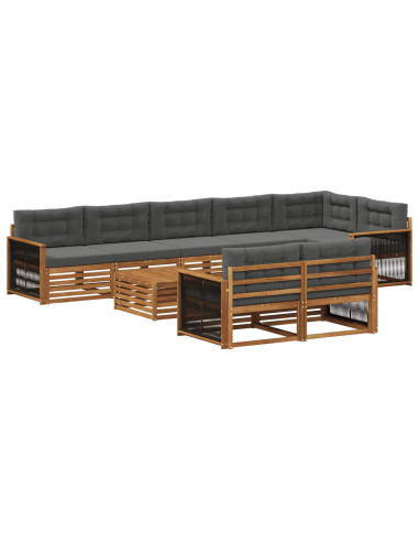 Set di divani da esterno con cuscino 9 pcs