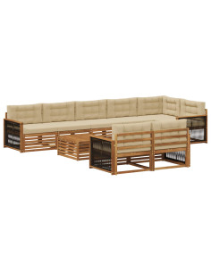 Set di divani da esterno con cuscino 9 pcs
