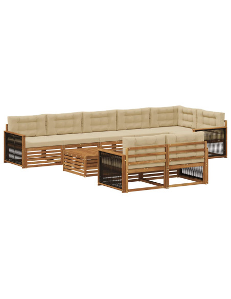 Set di divani da esterno con cuscino 9 pcs