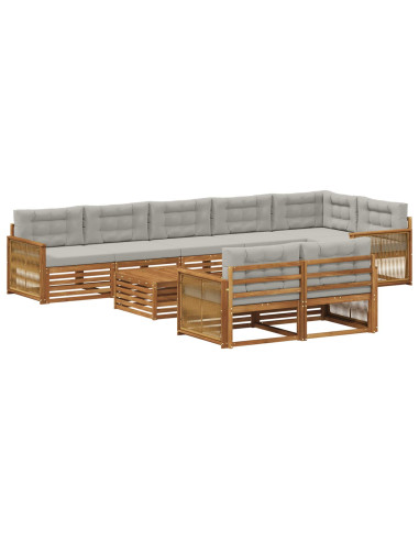 Set di divani da esterno con cuscino 9 pcs