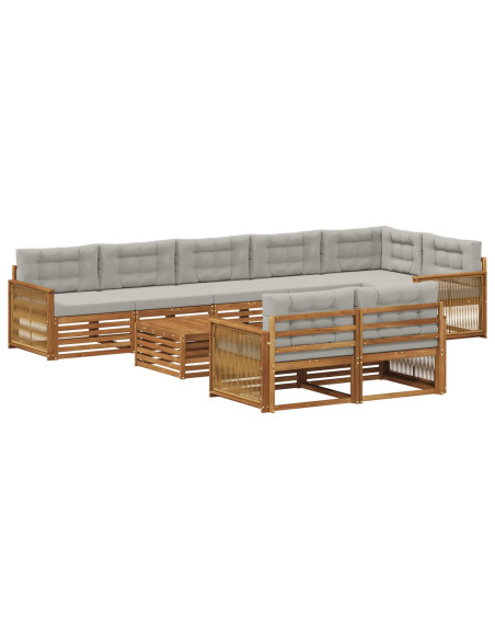 Set di divani da esterno con cuscino 9 pcs