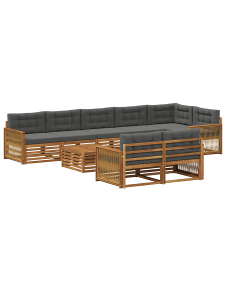 Set di divani da esterno con cuscino 9 pcs