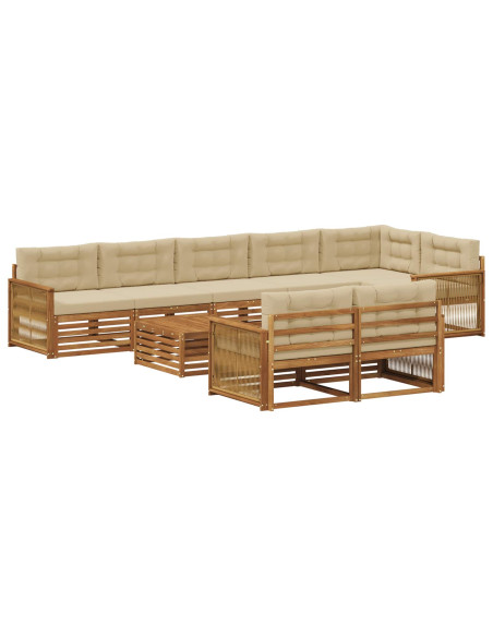Set di divani da esterno con cuscino 9 pcs