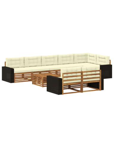 Set di divani da esterno con cuscino 9 pcs