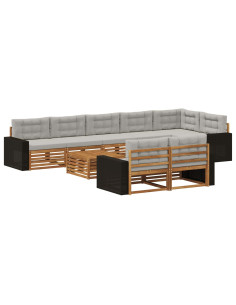 Set di divani da esterno con cuscino 9 pcs
