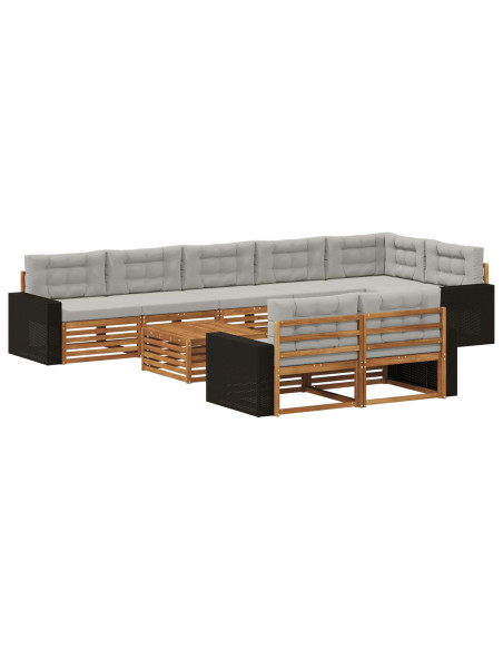 Set di divani da esterno con cuscino 9 pcs