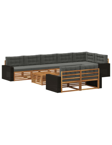 Set di divani da esterno con cuscino 9 pcs