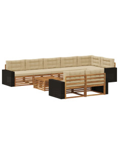 Set di divani da esterno con cuscino 9 pcs