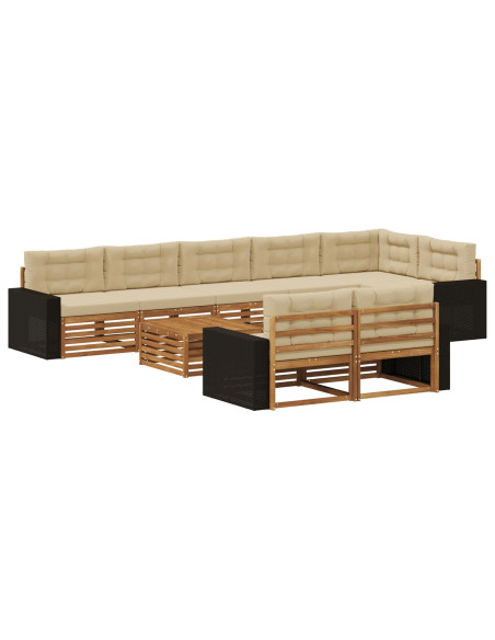 Set di divani da esterno con cuscino 9 pcs