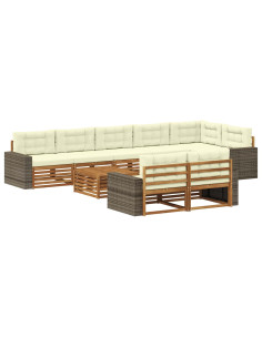 Set di divani da esterno con cuscino 9 pcs