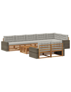 Set di divani da esterno con cuscino 9 pcs