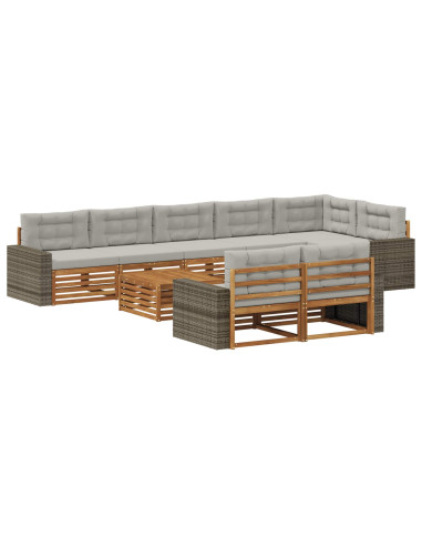 Set di divani da esterno con cuscino 9 pcs