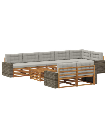 Set di divani da esterno con cuscino 9 pcs