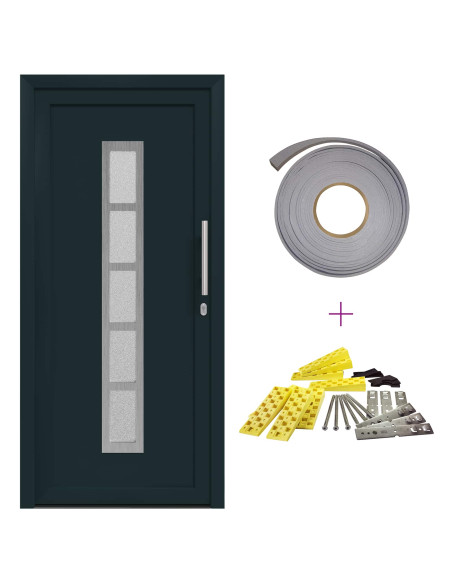 Porta Frontale Antracite 88 x 200 cm PVC