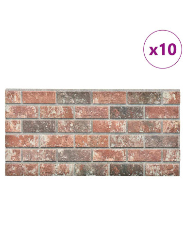 Pannelli da parete 10 pcs Marrone Scuro e Grigio 100 x 50 cm