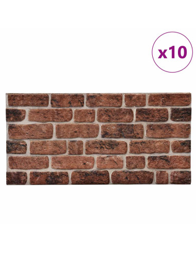 Pannelli da parete 10 pcs Mattone Marrone 100 x 50 cm