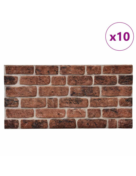 Pannelli da parete 10 pcs Mattone Marrone 100 x 50 cm