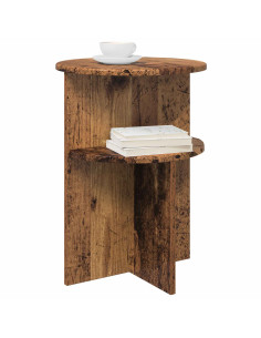 Tavolo laterale con archiviazione Legno antico Ø 39,5 x 55 cm 2
