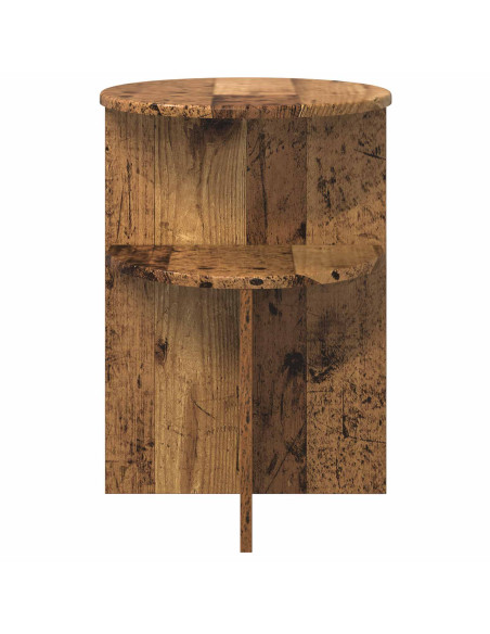 Tavolo laterale con archiviazione Legno antico Ø 39,5 x 55 cm