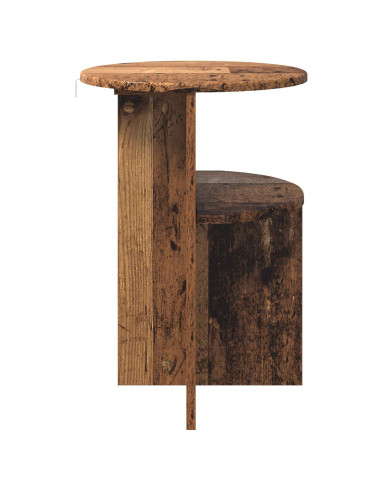 Tavolo laterale con archiviazione Legno antico Ø 39,5 x 55 cm