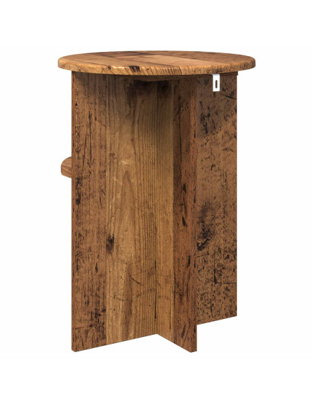 Tavolo laterale con archiviazione Legno antico Ø 39,5 x 55 cm
