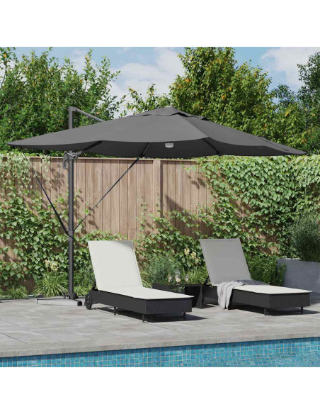 Ombrellone Antracite 351 x 250 x 253 cm Poliestere e Alluminio