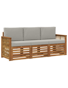Set divani con cuscino 3 pcs Legno di Acacia Massello