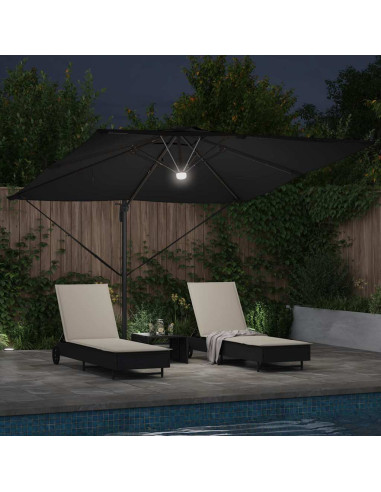 Parasol Roma Nero 286 x 284 x 270 cm Alluminio e Poliestere