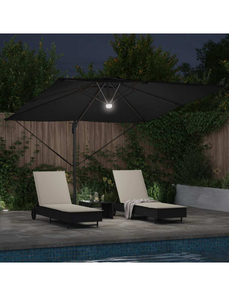 Parasol Roma Nero 286 x 284 x 270 cm Alluminio e Poliestere