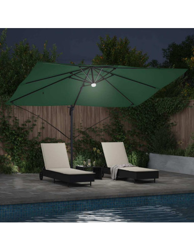 Ombrellone Verde 351 x 250 x 253 cm Poliestere e Alluminio
