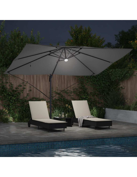 Ombrellone Antracite 351 x 250 x 253 cm Poliestere e Alluminio
